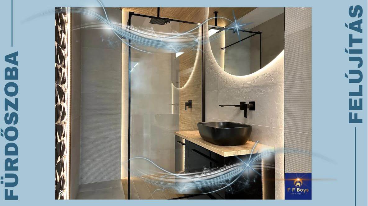 fürdőszoba felújítás zuhanyzó falban led világítás