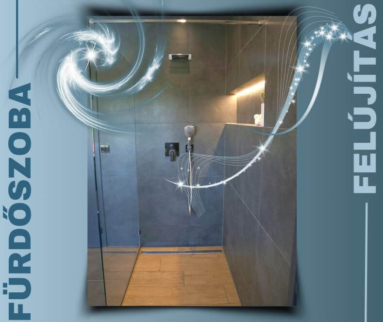 fürdőszoba felújítás zuhanyzó falfülke led világítás
